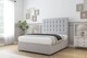 image 3 of Sloomy Alabama Silver Plush Divan Bed Base 2 Drawers Same Side With 54 Inch Floor Standing Headboard | Silver | Silver | King | 1