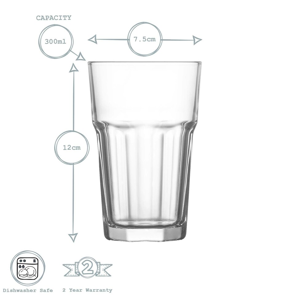 image 1 of LAV Aras Highball Glasses - 300ml - Clear - Pack of 6 Clear