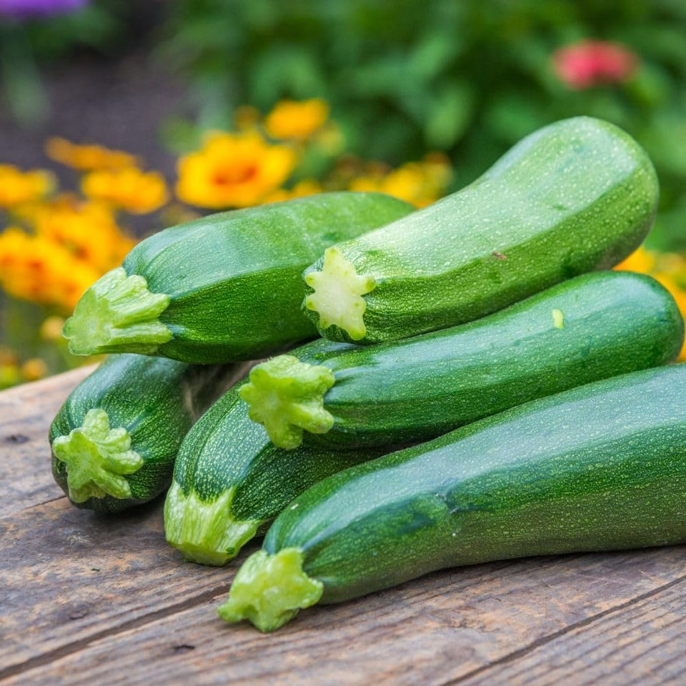 image 1 of Courgette Sure Thing Parthenocarpic Disease Resistant Dark Green Cool Summer Crop. 2 Litre Pots x 2. T&M