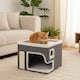 image 3 of Living and Home Double-Tier Foldable Cat House with Scratch Pad and Fluffy Ball
