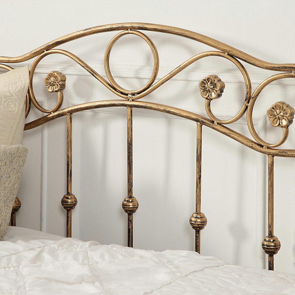 image 1 of Essendon Vintage Living Room Bedroom Antique Brass Metal Day Bed (Single)
