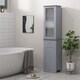 image 2 of kleankin Bathroom Storage Cabinet with 3-tier Shelf Drawer Door, Floor Cabinet Free Standing Tall Slim Side Organizer Shelves, Grey