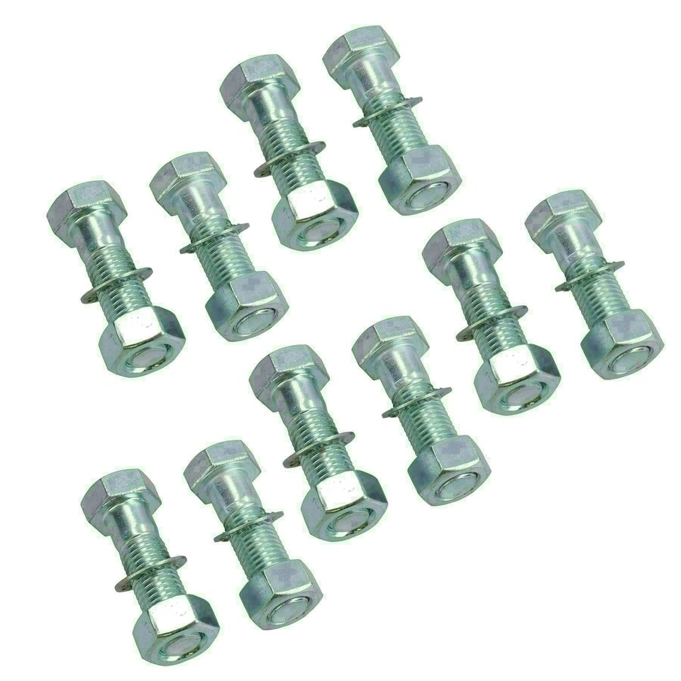 image 1 of M16 (16mm) x 55mm High Tensile Tow Bar Ball Fixing Bolts Washers + Nuts 10 Pack