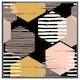 image 4 of Yellow, white & pink hexagons (Picutre Frame) Brown | Oak | XS