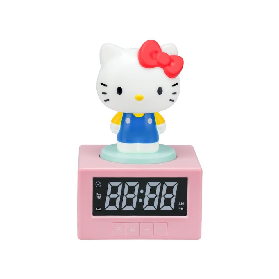 image 1 of Hello Kitty Digital Alarm Clock with Night Light & Music, BatteryPowered Sanrio Kawaii Bedroom Decor Gift  Paladone