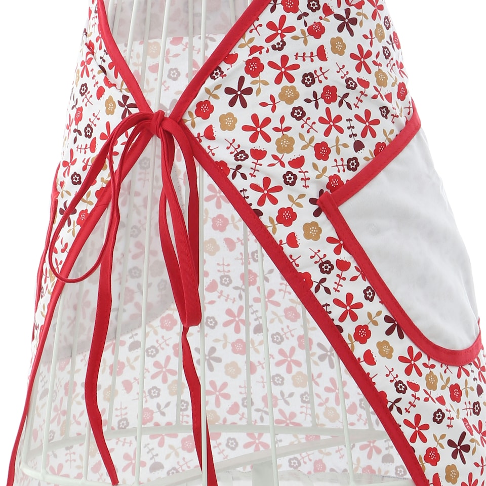 image 1 of Interiors by Premier Red Daisy Apron, Vibrant Red Daisy Print With Adjustable Neck Strap, Shields Clothing From Spills Red