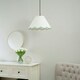image 1 of ValueLights Florie Natural Linen Large Tapered Lamp Shade with Scallop Green Trim with LED Bulb Green