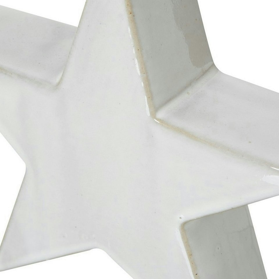 image 1 of Large Standing Star Decoration - Ceramic - L5 x W20 x H19 cm - White