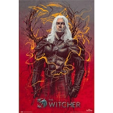 The Witcher Geralt Poster - Brown/Red/Yellow - 61cm x 91cm