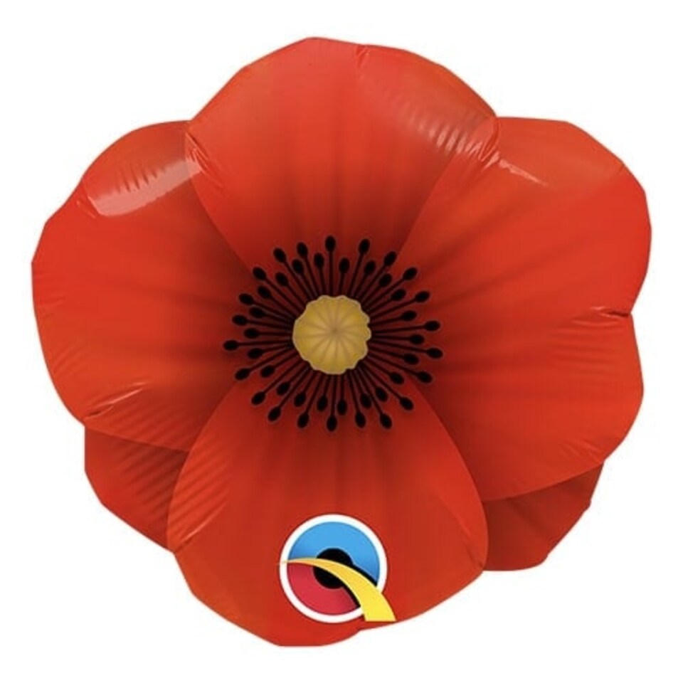Mini Pretty Poppy Air Fill Foil Qualatex Balloon 36cm / 14 in