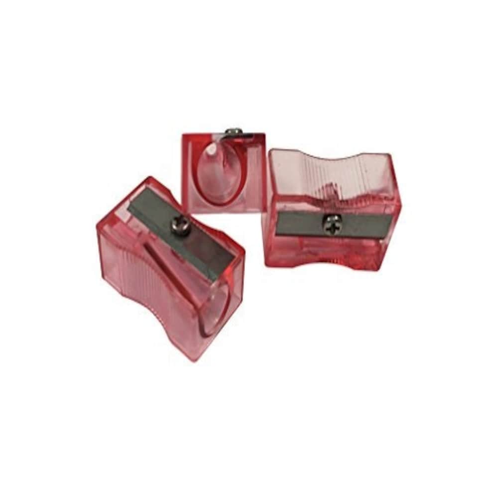 image 1 of Pack of 100 Red Translucent Pencil Sharpeners