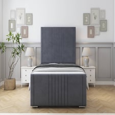 Sloomy Harrington Steel Plush Bed Frame With Mattress With 50" Upholstered Headboard 3' Single