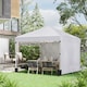 image 2 of Outsunny 3 x 3 M Pop Up Gazebo, UPF 30 with 2 Sidewalls, Leg Weight Bags and Wheeled Bag, Height Adjustable Party Tent Event Shelter for Garden, Patio | White | White