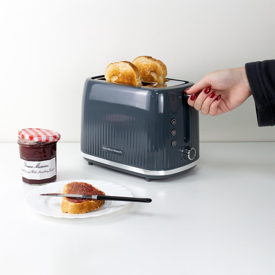 image 1 of Hamilton Beach Miami Kettle & Toaster Set Charcoal Grey