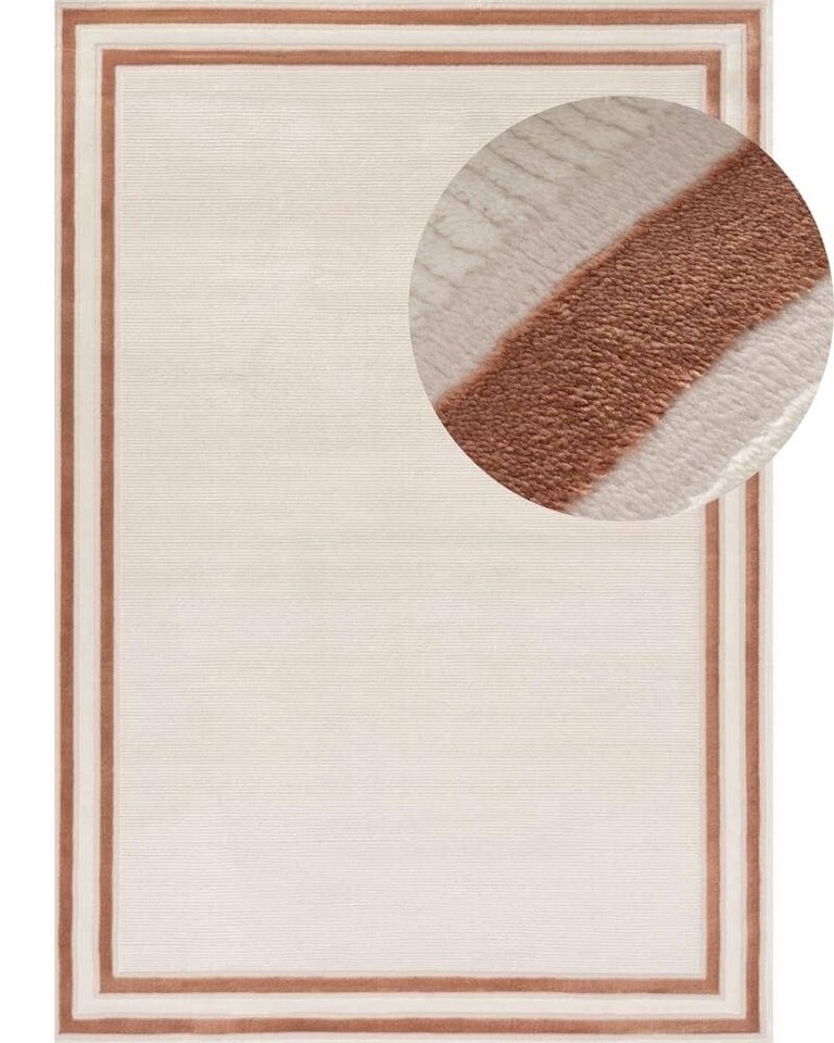 image 1 of The Rugs Carmel Collection Bordered Area Floor Rug Runner Soft Pile Living Room Bedroom
