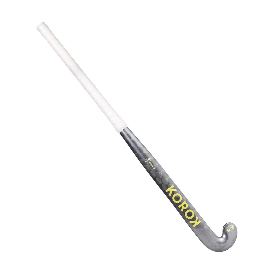 image 1 of Decathlon Adult Advanced 95% Carbon Low Bow Field Hockey Stick FH995 - Grey/Yellow