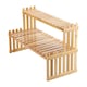 image 1 of Living and Home 2 Tier Decorative Tabletop Wood Plant Stand Display Shelf | Brown