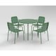image 1 of Porto 4 Seater Stacking Round Dining Set - Steel - Olive