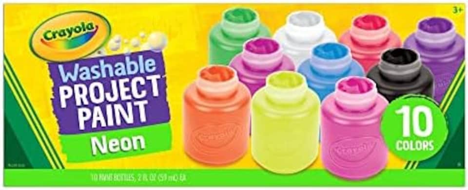 image 1 of Crayola Washable Neon Kids Paint Set 10 Colours