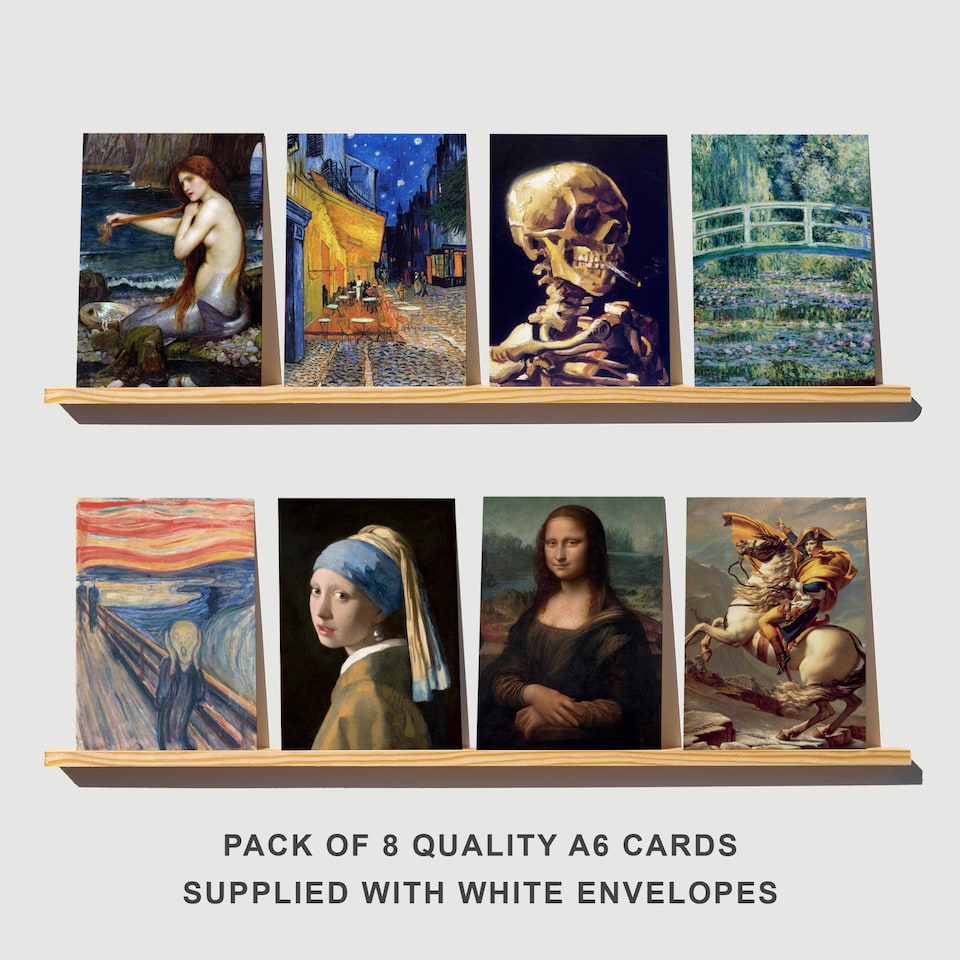image 1 of Famous Paintings Old Masters Multipack Of 8 Cards Historic Art Set