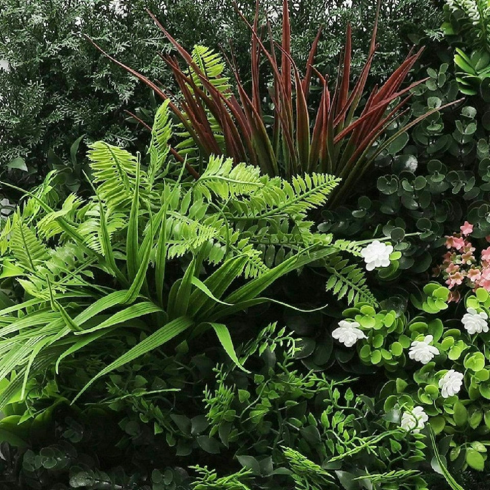 image 1 of True Products Combo Set of 3 Premium Artificial Living Wall Green Plant Panel 1m x 50cm Florence A B C