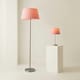 image 6 of ValueLights Modern Floor Lamp In Brushed Chrome Metal Finish With Extra Large Pink Shade