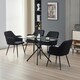 image 1 of Miami Dining Table with 4 Charlotte Velvet Chairs Black