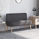 image 2 of HOMCOM Modern Linen Double Seat Sofa with Wood Frame Foam Padding Breathable Comfortable Compact Couch Home Office Dark Grey