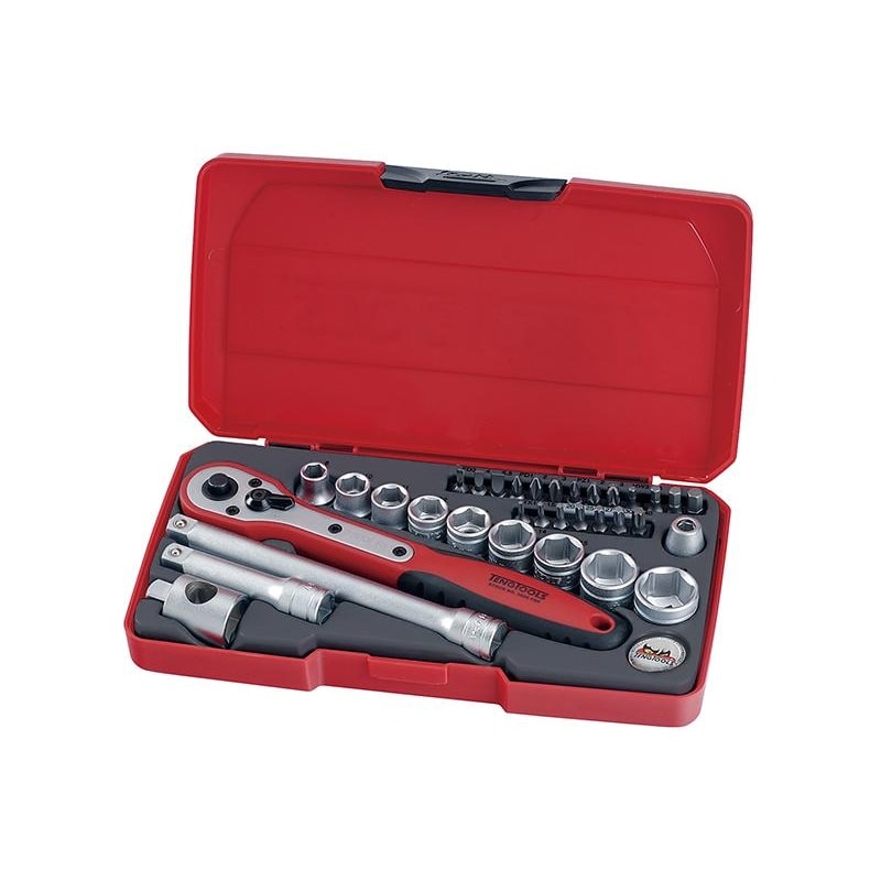 Teng T3834 Socket & Bit Set Of 34 Metric 3/8in Drive Multi Multi Colour One Size 1