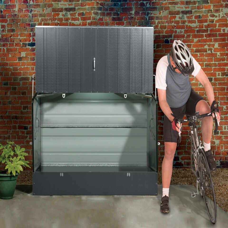 image 1 of Trimetals ProtectaCycle Secure Bike Store (Police Approved Fits) up to 3 Adult Bikes Grey