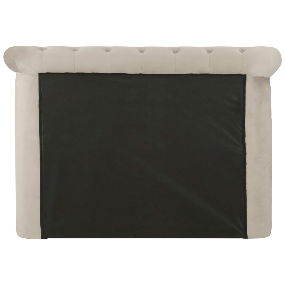 image 1 of Interiors By Premier Contemporary Mink Double Ottoman Bed, Elegant Winged Headboard Bedroom Bed, Ottoman Stud Detailed Bed