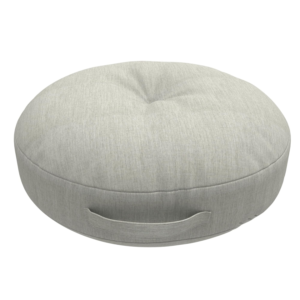 image 1 of Covers&All Sunbrella Round Seat Cushion with Handle, Plush Outdoor Pillows and Chair Cushions, 22 x 5, Canvas Granite