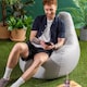 image 7 of Icon Dalton High Back Adult Gaming Indoor Outdoor Bean Bag Chair, Grey