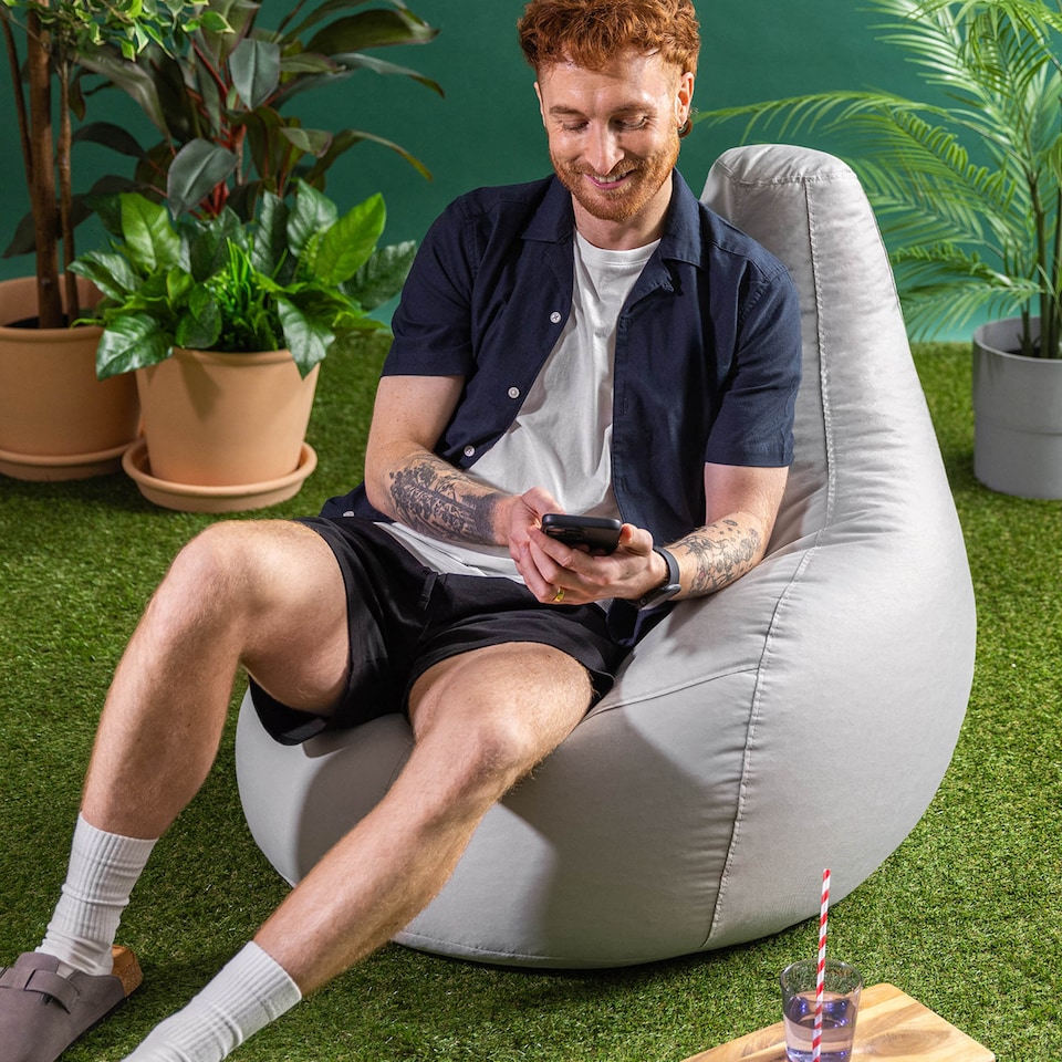 image 1 of Icon Dalton High Back Adult Gaming Indoor Outdoor Bean Bag Chair, Grey