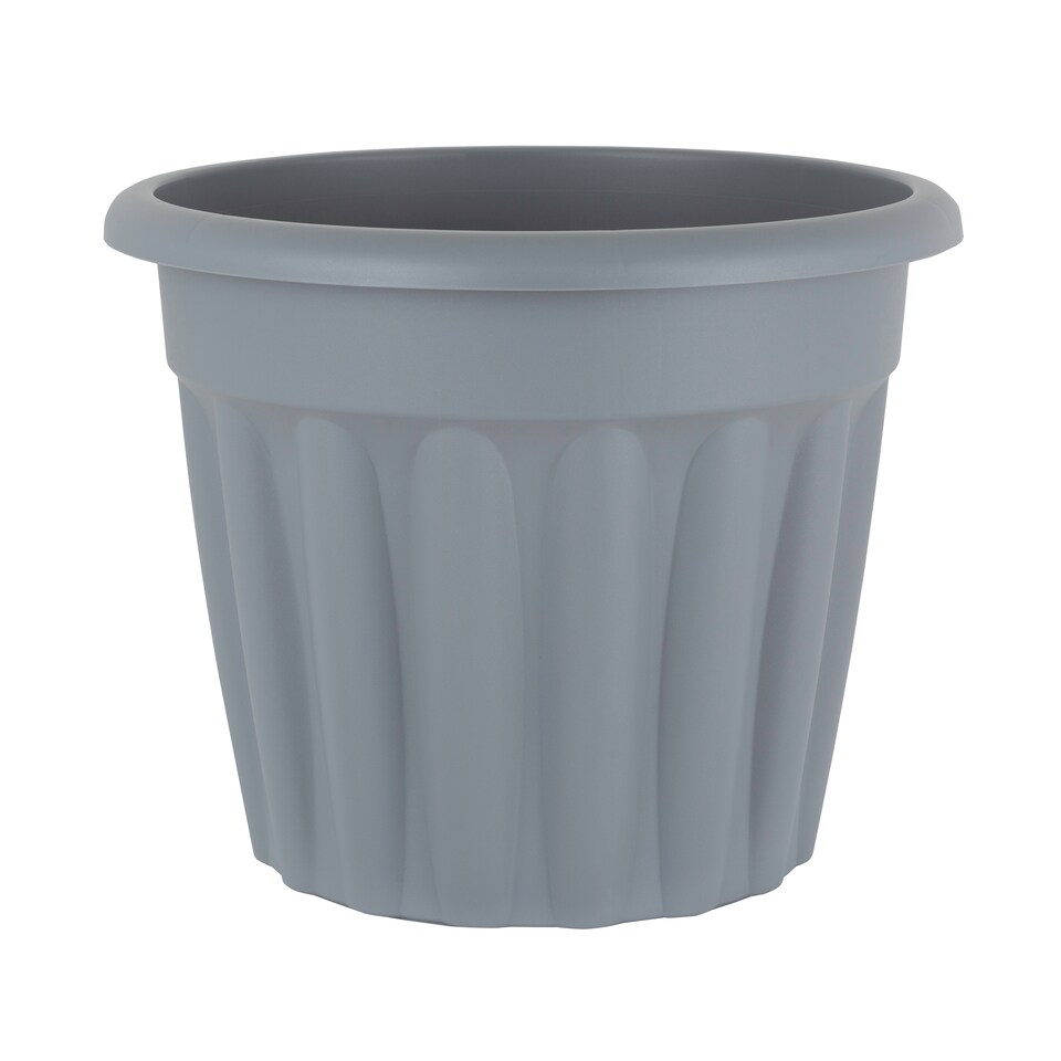 image 1 of Wham Vista 3 x 50cm Round Plastic Garden Planters | Grey | Upcycle Grey