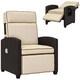 image 1 of Outsunny Rattan Garden Recliner Sun Lounger w/ Flip Table, Dark Brown/Khaki 