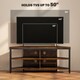 image 7 of HOMCOM Corner TV Stand Cabinet, TV Unit for TVs up to 50 , TV Cabinet with Storage Shelves and Cable Holes for Living Room, Bedroom, Rustic Brown