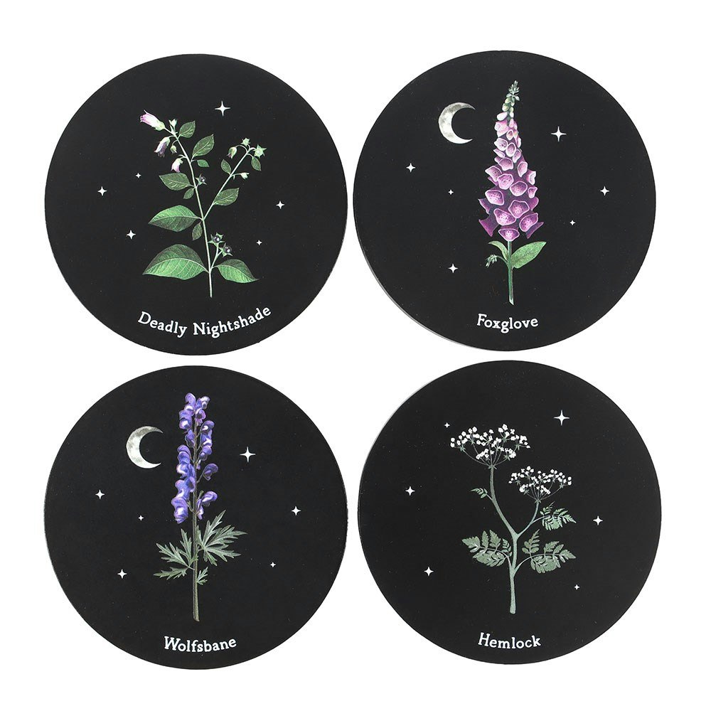 MidOcean Poisonous Plants Coaster Set - Black - One Size