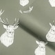 image 2 of Catherine Lansfield Stag Green Wallpaper Green | Green