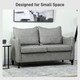 image 5 of HOMCOM Two-Seater Sofa, Modern Small Sofa with Solid Wood Legs, Grey | Grey