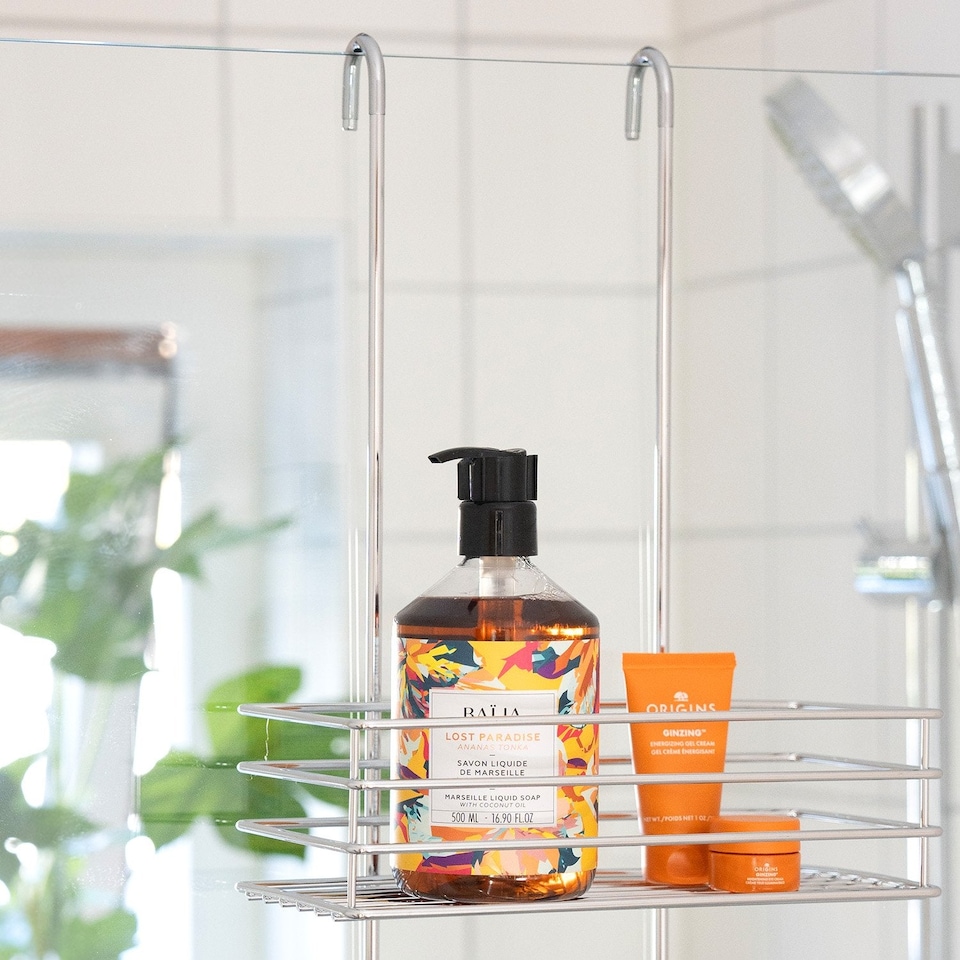 image 1 of BESLAGSBODEN Polished Chrome Double Hanging Shower Basket