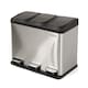 image 5 of 45L Stainless Steel Triple Compartment Pedal Kitchen Waste Bin | Silver
