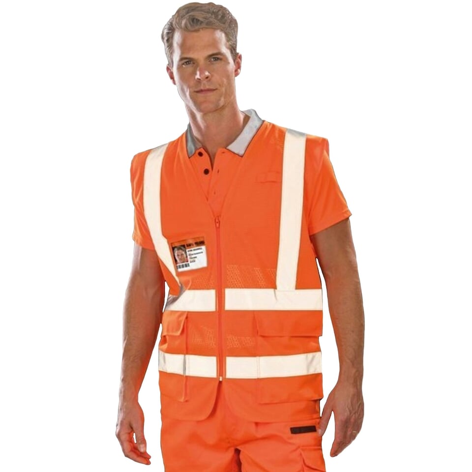 image 1 of SAFE-GUARD By Result Unisex Adult Executive Safety Vest - Fluorescent Orange - S