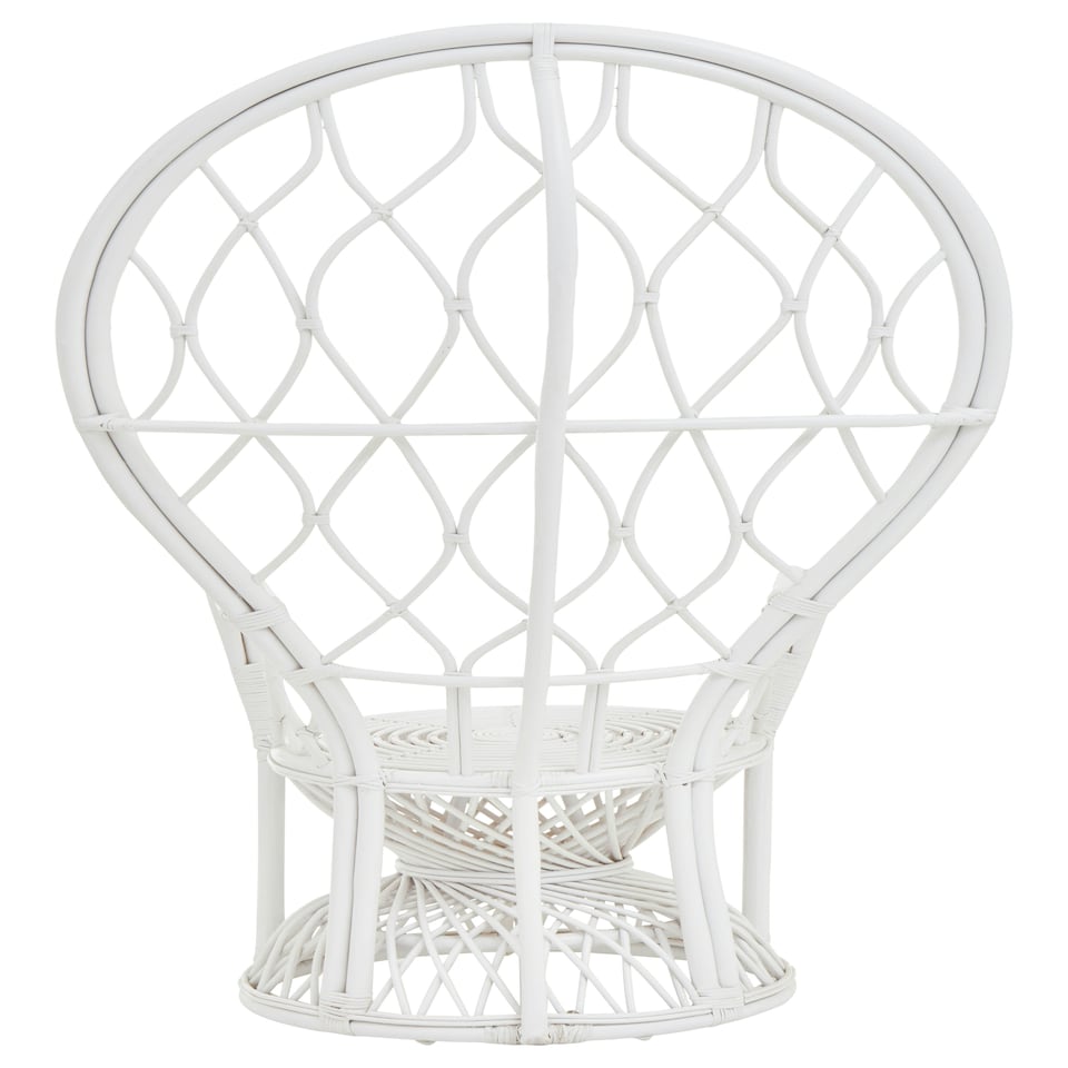 image 1 of Interiors by Premier Grey and White High Back Rattan Peakcock Chair, Rattan Arm Chair, Rattan Patio Chair for Home, Garden