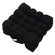 image 1 of Quilted Button Seat Pad Cushion Booster 100% Cotton Cover 45cm Square Black