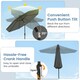 image 6 of COSTWAY 290 cm Solar Patio Parasol Umbrella 96 LED Lights Grey Grey
