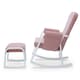image 3 of Dursley Rocking Chair & Stool - Comfortable Rocking Chair With Padded Support, Suedette Fabric With Side Pockets & Compact Design (Blush Pink)