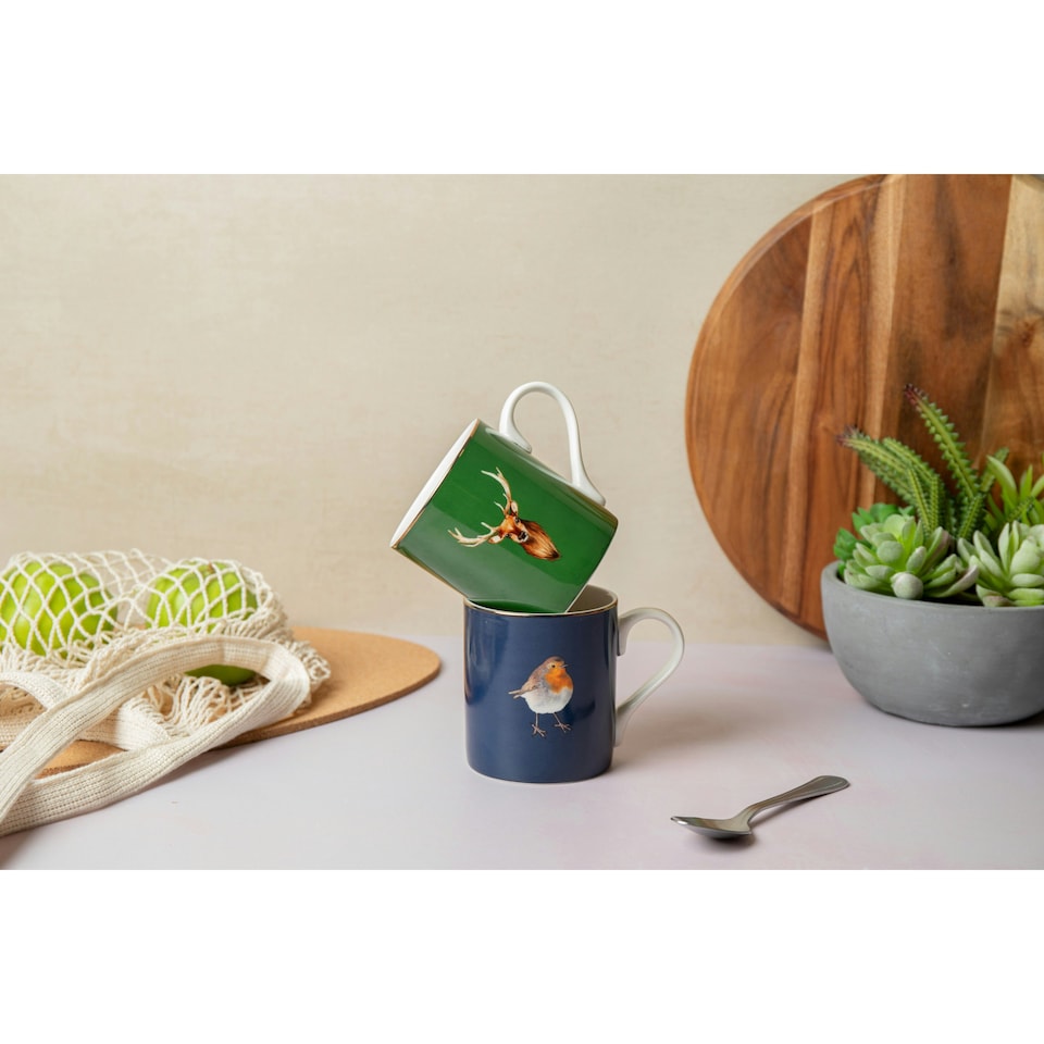 image 1 of Mikasa Robin Straight-Sided Porcelain Mug, 280ml | Blue