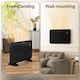 image 8 of HOMCOM 1200W Electric Panel Heater, Freestanding or Wall Mounted, Convector Heater with LED Display, Open Window Detection, Timer, Overheat Protection, Remote Control, Black
