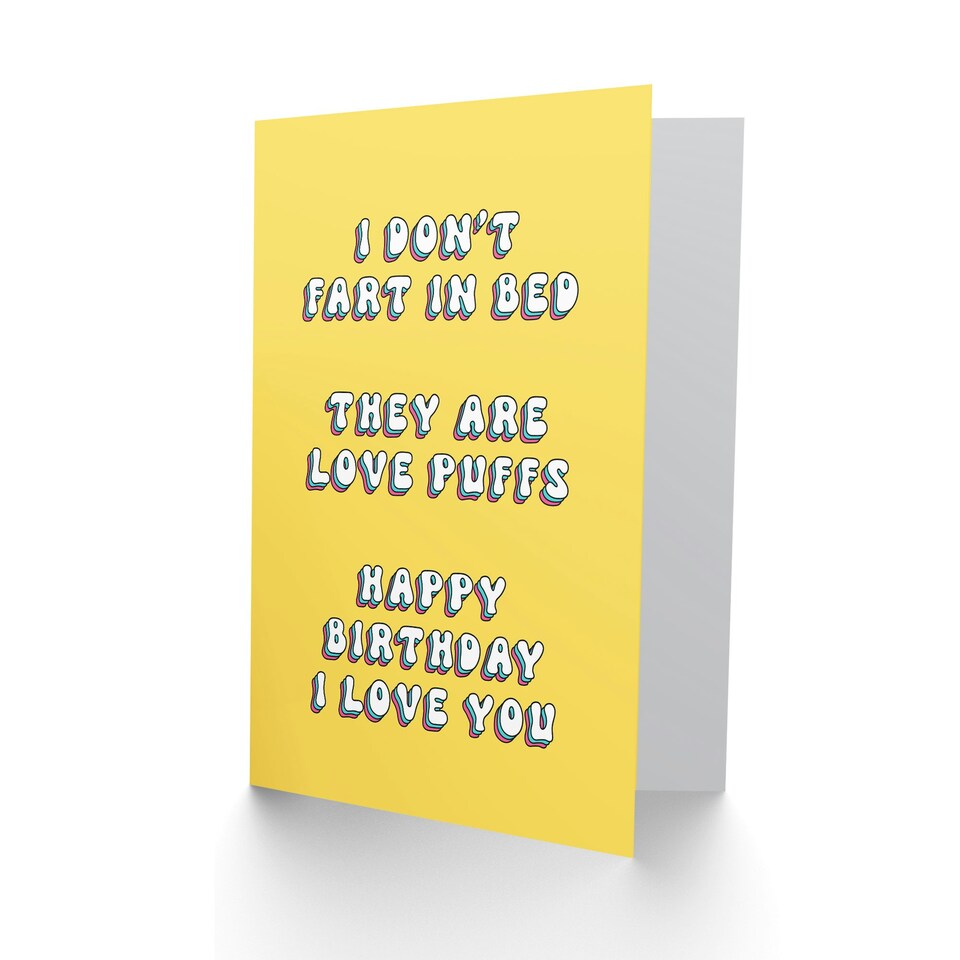 image 1 of Don't Fart They Are Love Puffs Cheeky Her Funny Birthday Card